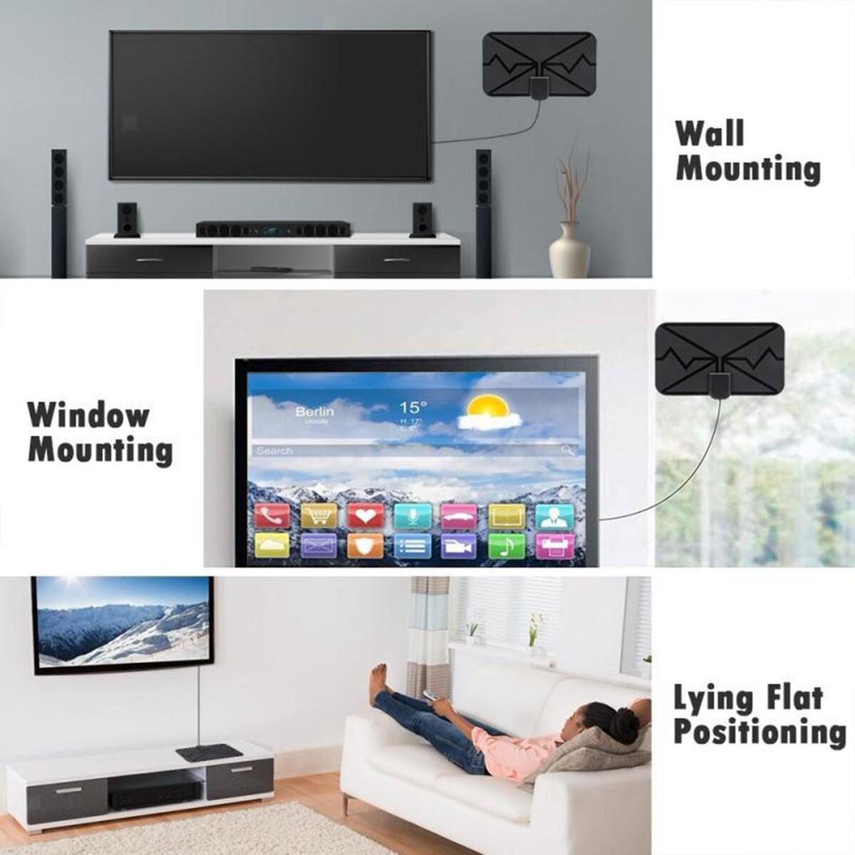 Indoor 4K TV Antenna 3600 Miles Aerial with Amplifier Signal Booster Premium