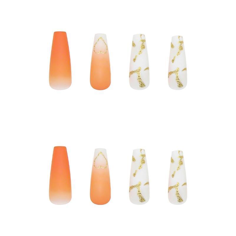 Gradient Press on Nail Nail Art Women Fashion Ballerina Detachable Nails Tip