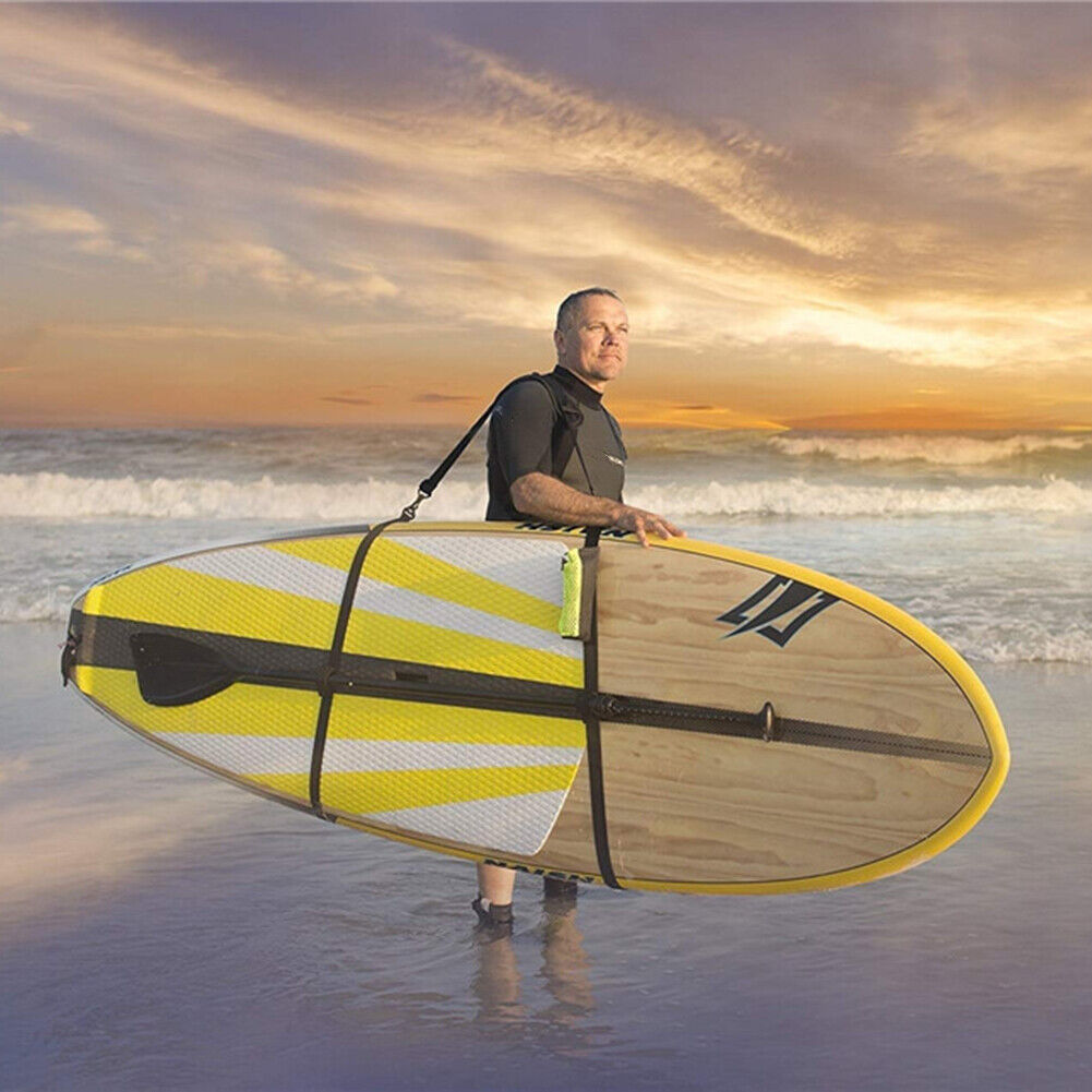 Adjustable Surfboard Shoulder Carry Paddleboard Strap with Water Bottle Bag