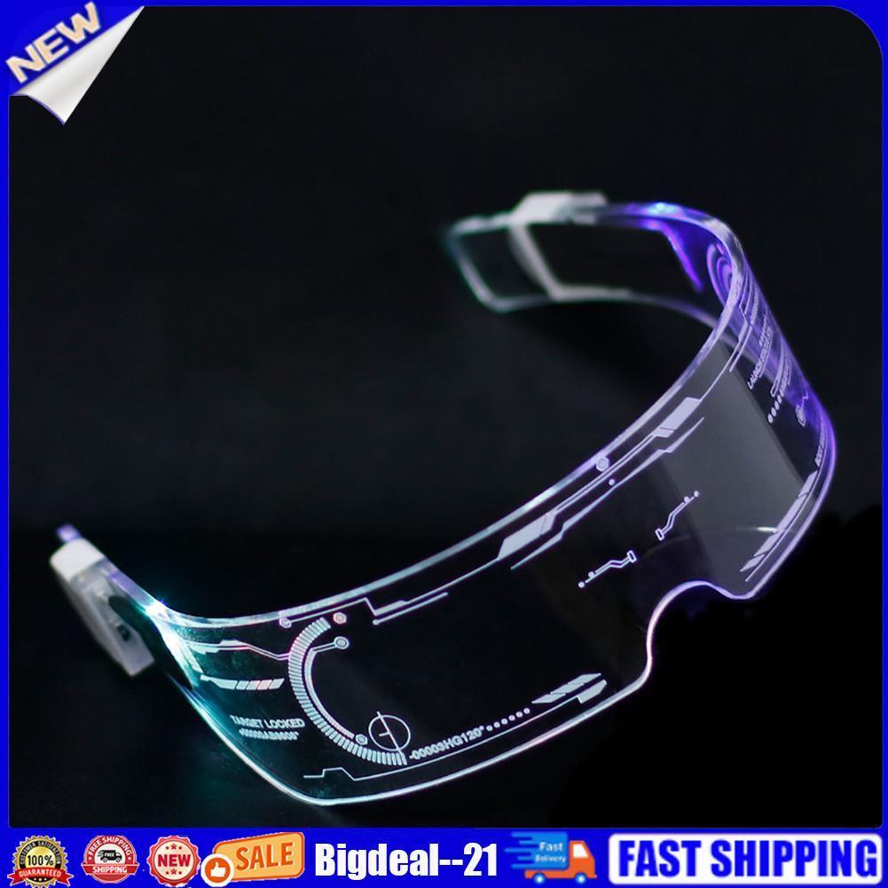 Colorful EL Wire Luminous Glasses Neon Party LED Light Up Visor Eyeglasses