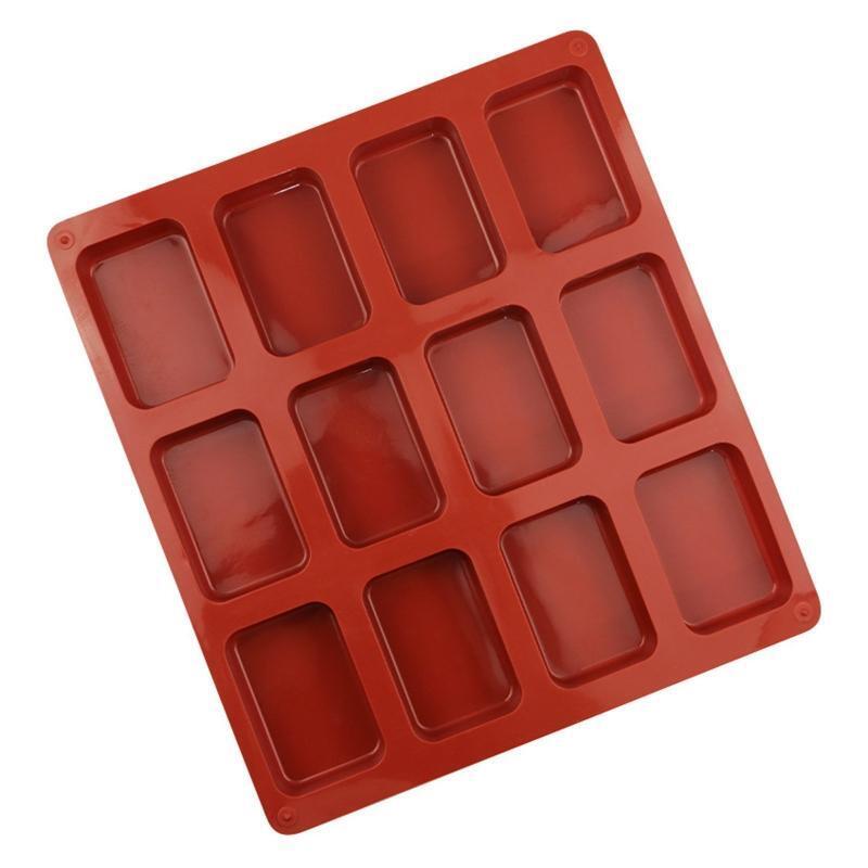 Soap Silicone Molds 12 Cavities Square Baking Mold for Soap Candles Jelly DIY