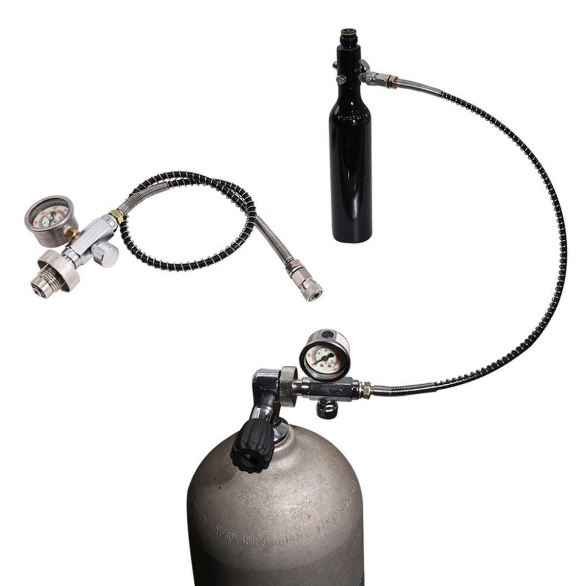 Fill Adapter with Gauge for Pcp Scuba Tank Diving Cylinder Inflation Valve