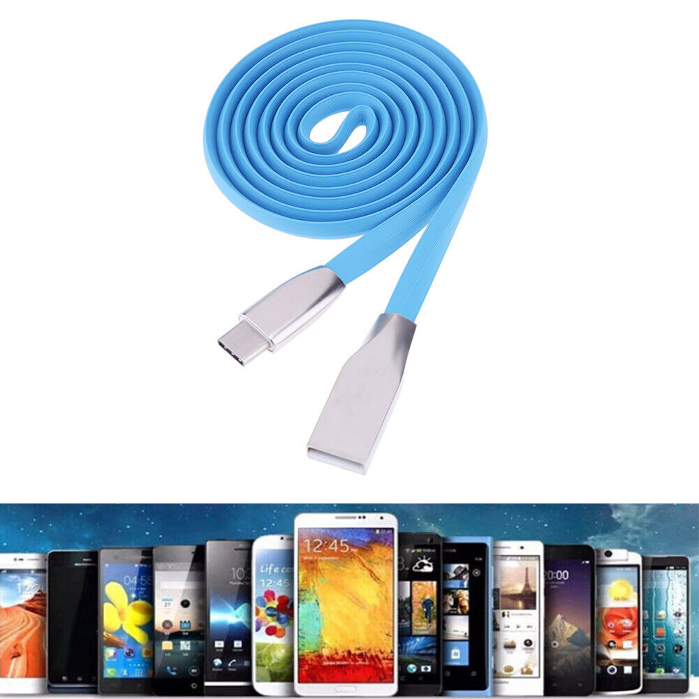 1M/3.3FT Zinc Alloy Head Type-C Data Sync Charging Cable For Phone(Blue)-17