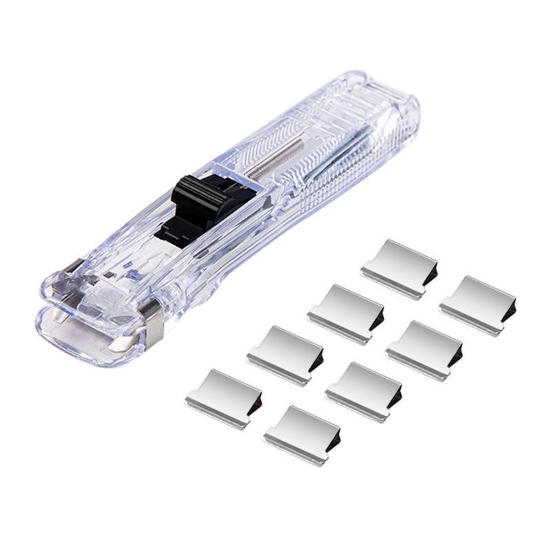 8PCS Metal Paper Clamps No Damage Binding Pushing Binding with Clamp Dispenser