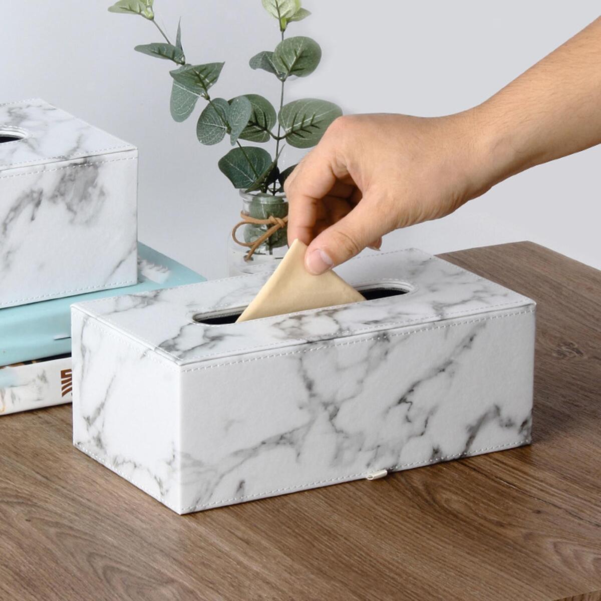 PU Tissue Box Cover Holder Decor Paper Napkin Case for Living Room Bedroom