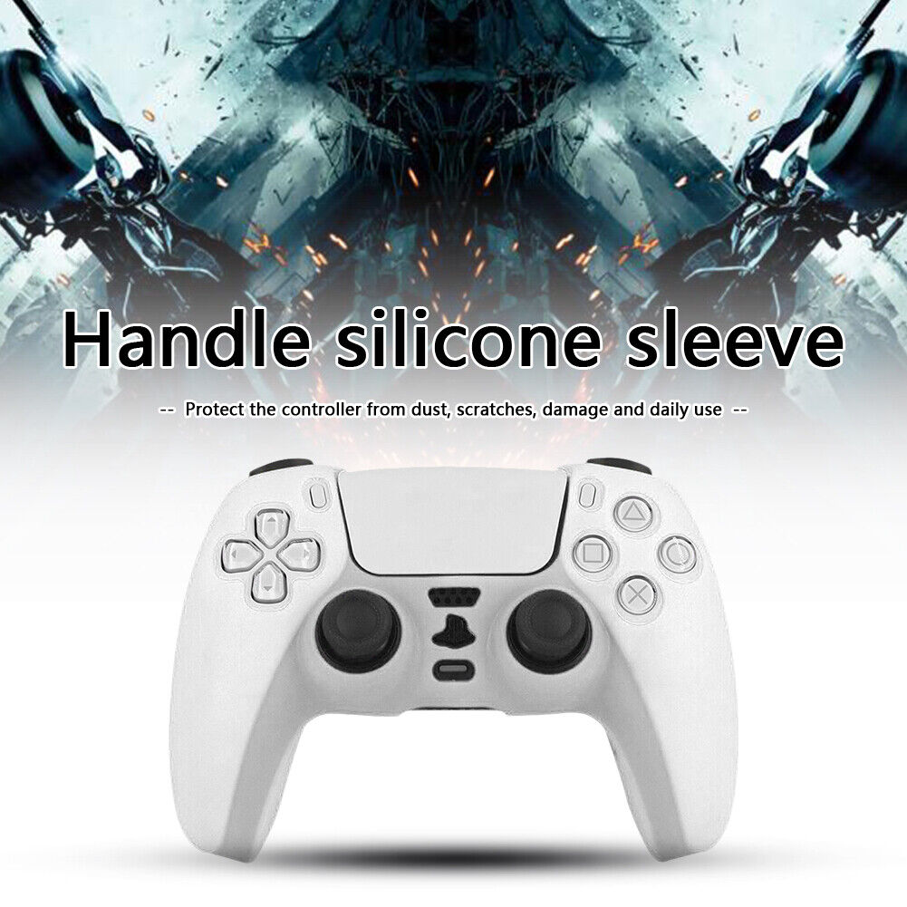 Silicone Game Controller Cover for SONY PS5 Joystick Skin Case (White)