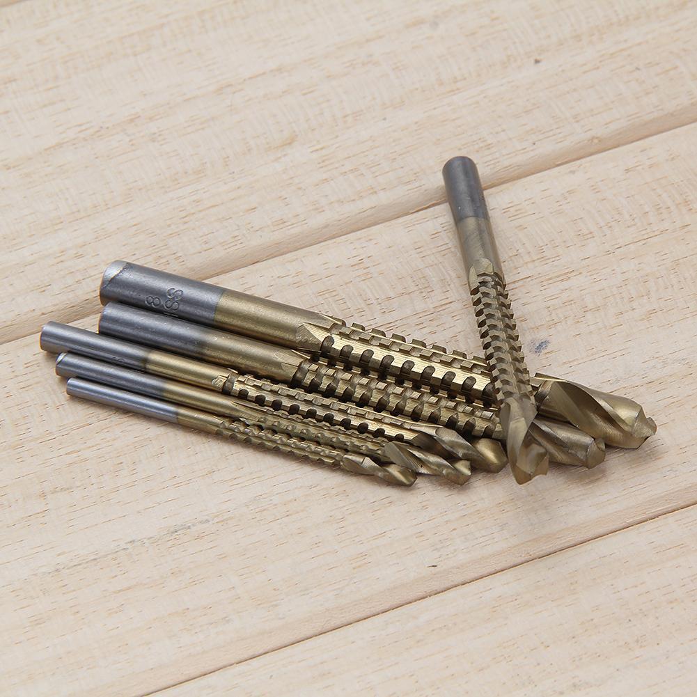 6Pcs HSS High Speed Steel Titanium Coated Drill Bit Set 3/4/5/6/6.5/8mm