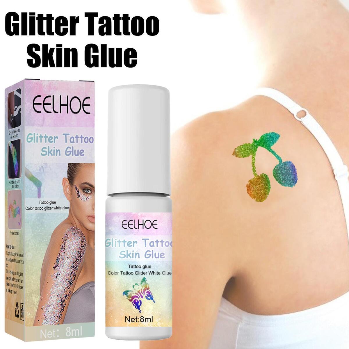 Glitter Tattoo Skin Glue Flash Powder Tattoo Glue Gel for Themed Parties