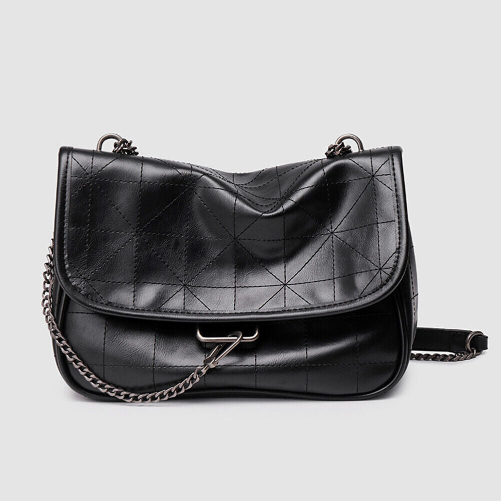 Rhombus Shoulder Messenger Bag Women Korean Fashion Leather Chain Handbag