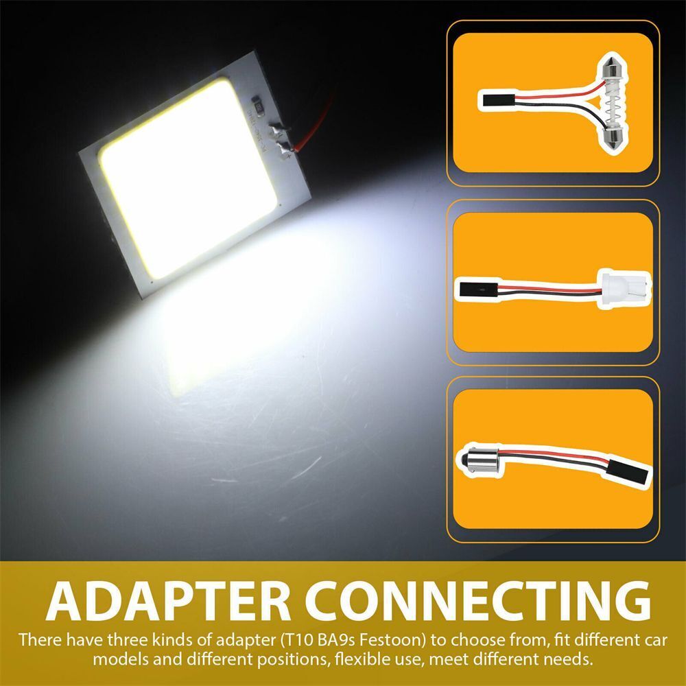 10PCS Proof COB White Interior Reading Chip Car Panel Light Dome Lamp Bulb Kit