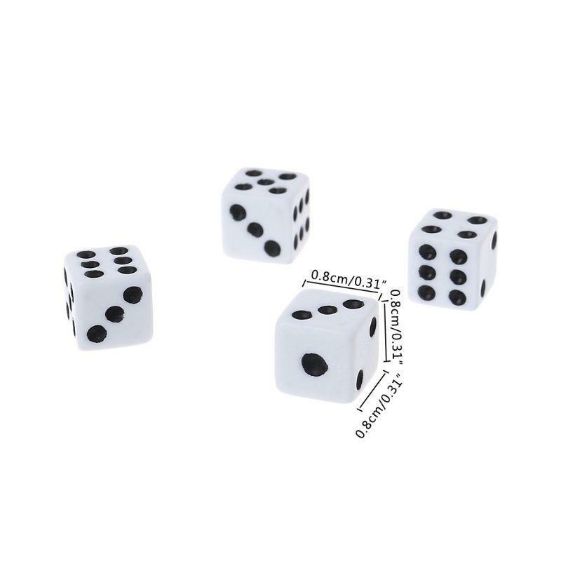 100 Pieces Square Corner Dices,Plastic Right Angle Board Game Cube 8mm/0.31in