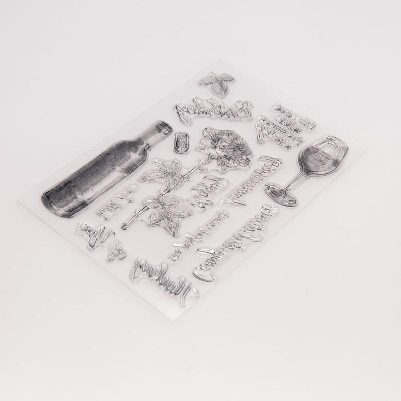 Elegant Red Wine Rose Clear Stamps for Card Making Decoration DIY Scrapbooking