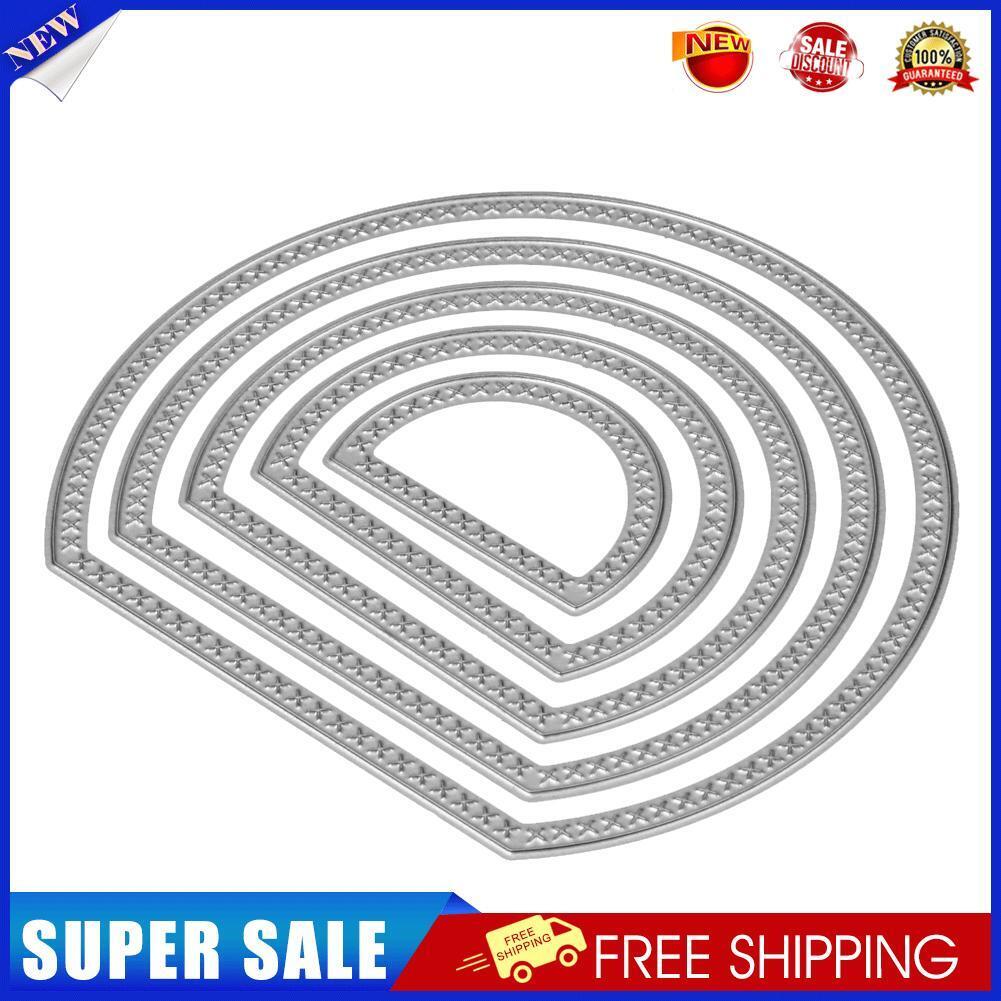 5 Pieces Semicircle/Moon Shape Card Maker Metal Die Cutting Dies