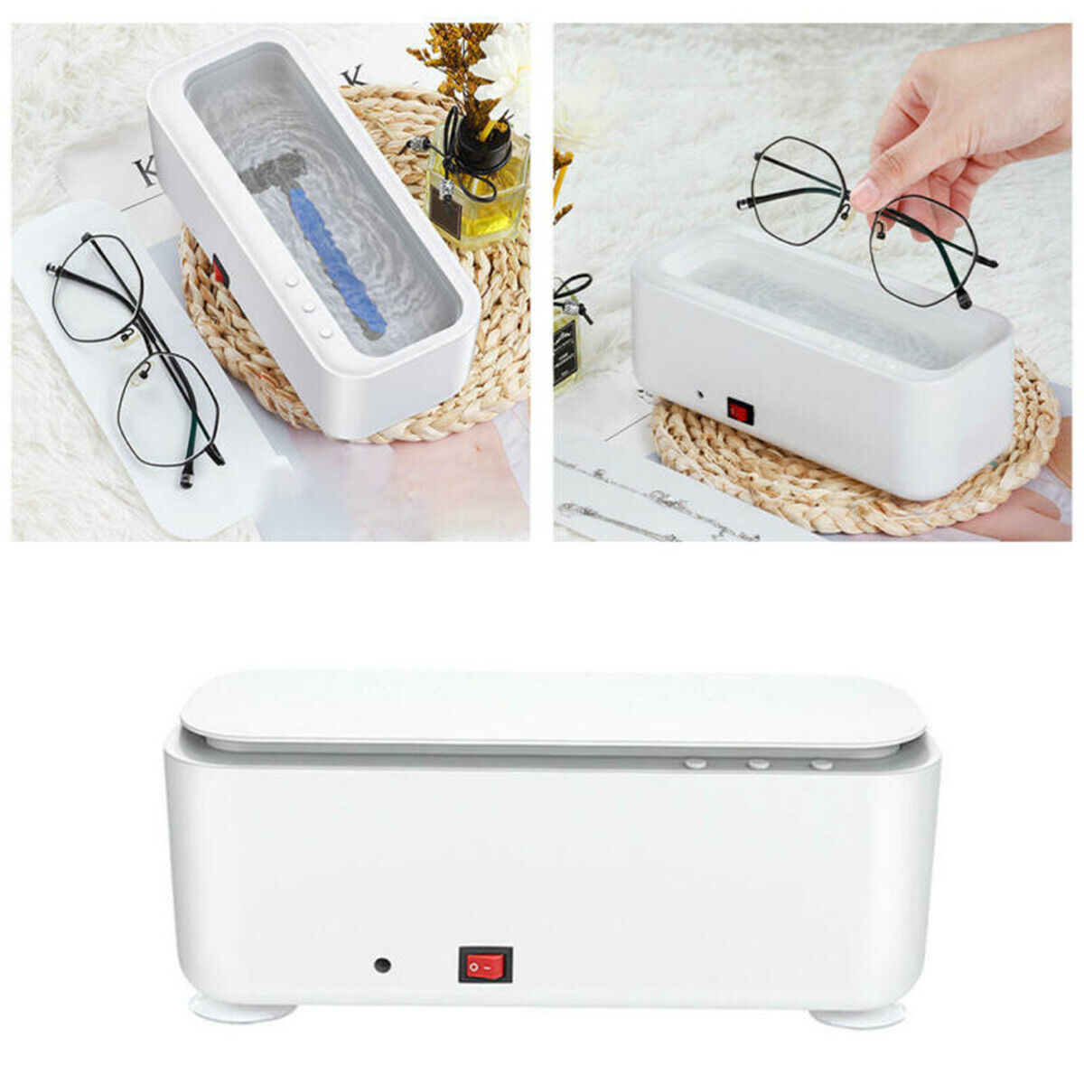Ultrasonic Cleaner Steel Sonic Wave Tank Glasses Watch Jewellery Cleaning