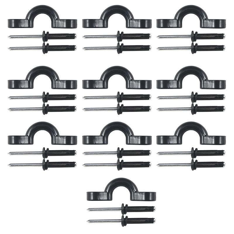 10pcs Kayak Nylon Bungee Deck Loops Tie Down Kayak Pad Eye with Rivets for Kayak