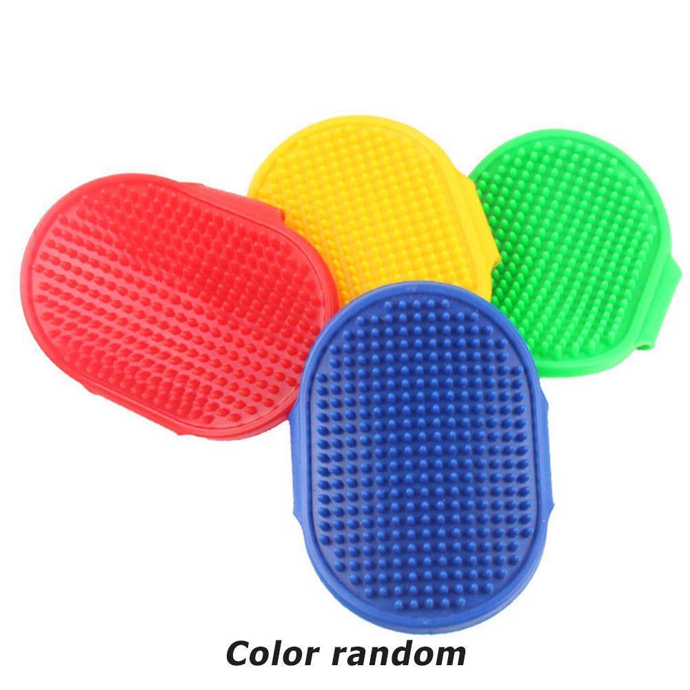 Dog Cat Bath Brush Rubber Glove Hair Fur Grooming Massage Pets Supplies