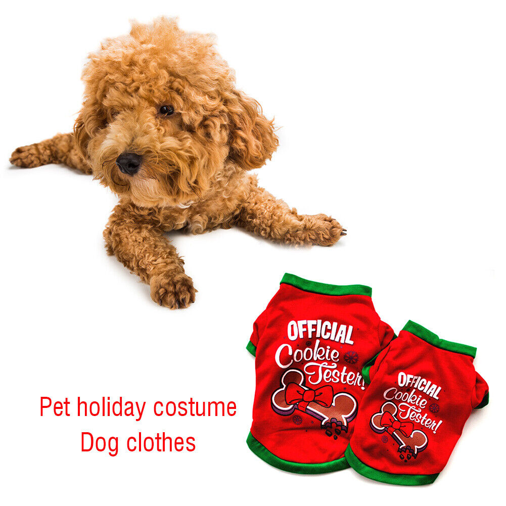 Pet Christmas Clothes Vest Puppy Costume Cotton T Shirt (Red Bow L)
