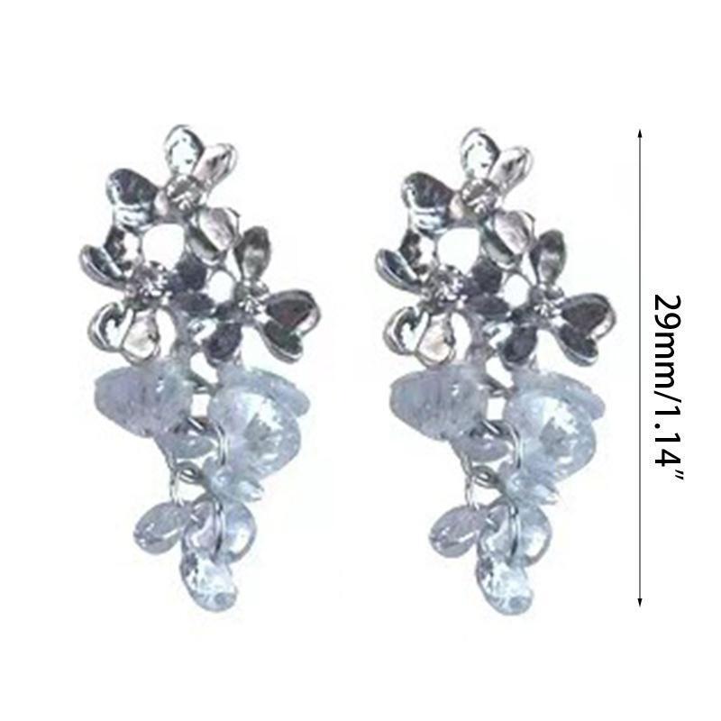 Bridal Earring for Wedding Engagement Crystal Zirconia Rhinestone Floral Eardrop