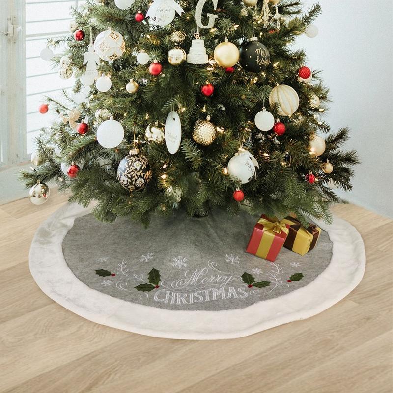 Christmas Tree Skirt 48inch Large Size Floor Carpet Home Festival Party Decor