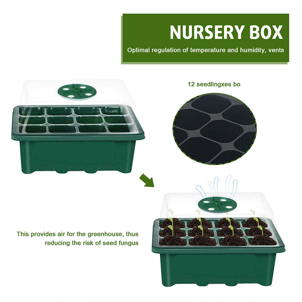 5pcs Seed Starter Trays with Grow Light Kit Adjustable temperature