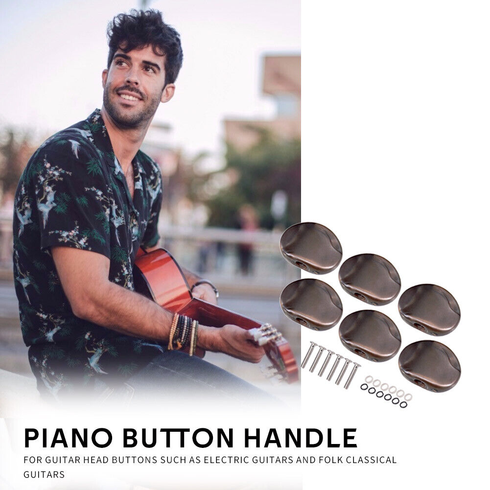 6pcs Electric Guitar String Tuner Knob Handle Guitar String Tuning Pegs Cap