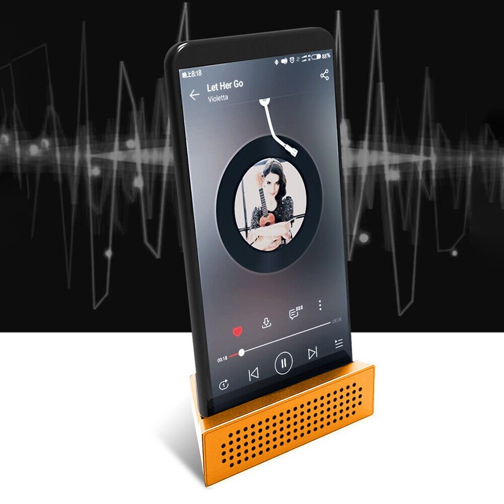 Mobile Phone Sound Amplifier Speaker Stand Phone Holder Support (Orange)