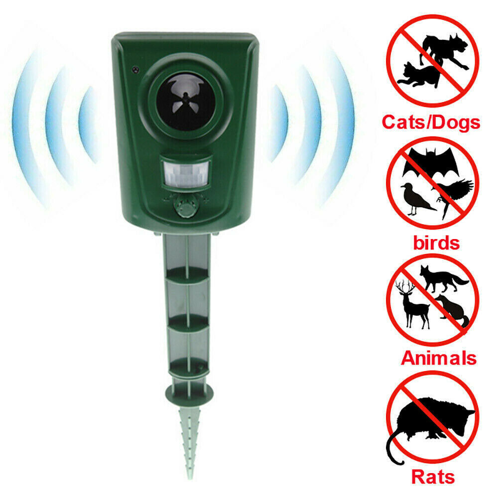 Dog Deterrent Ultrasonic Animal Repeller Bird Fox Scarer Outdoor Pest Repellent