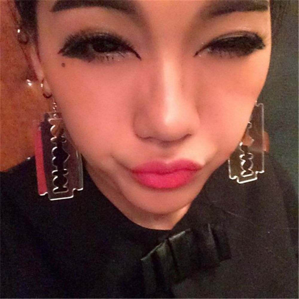 Dangle Gothic Stud Earrings Rock Blade Drop Earrings Ear Studs Acrylic Punk