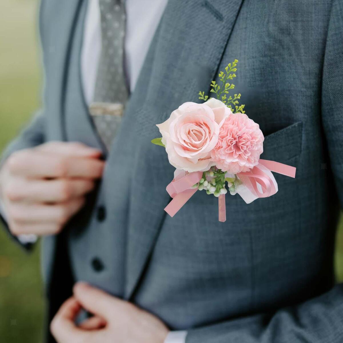 2pcs Wrist Boutonniere Wedding Bridal Bouquet Party Decoration Decoration