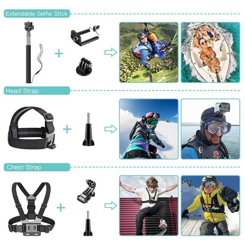 48-in-1 Action Camera Accessories Kit for Hero 9 8 Max 7 6 5 4 3 3+ 2 Black/Osmo