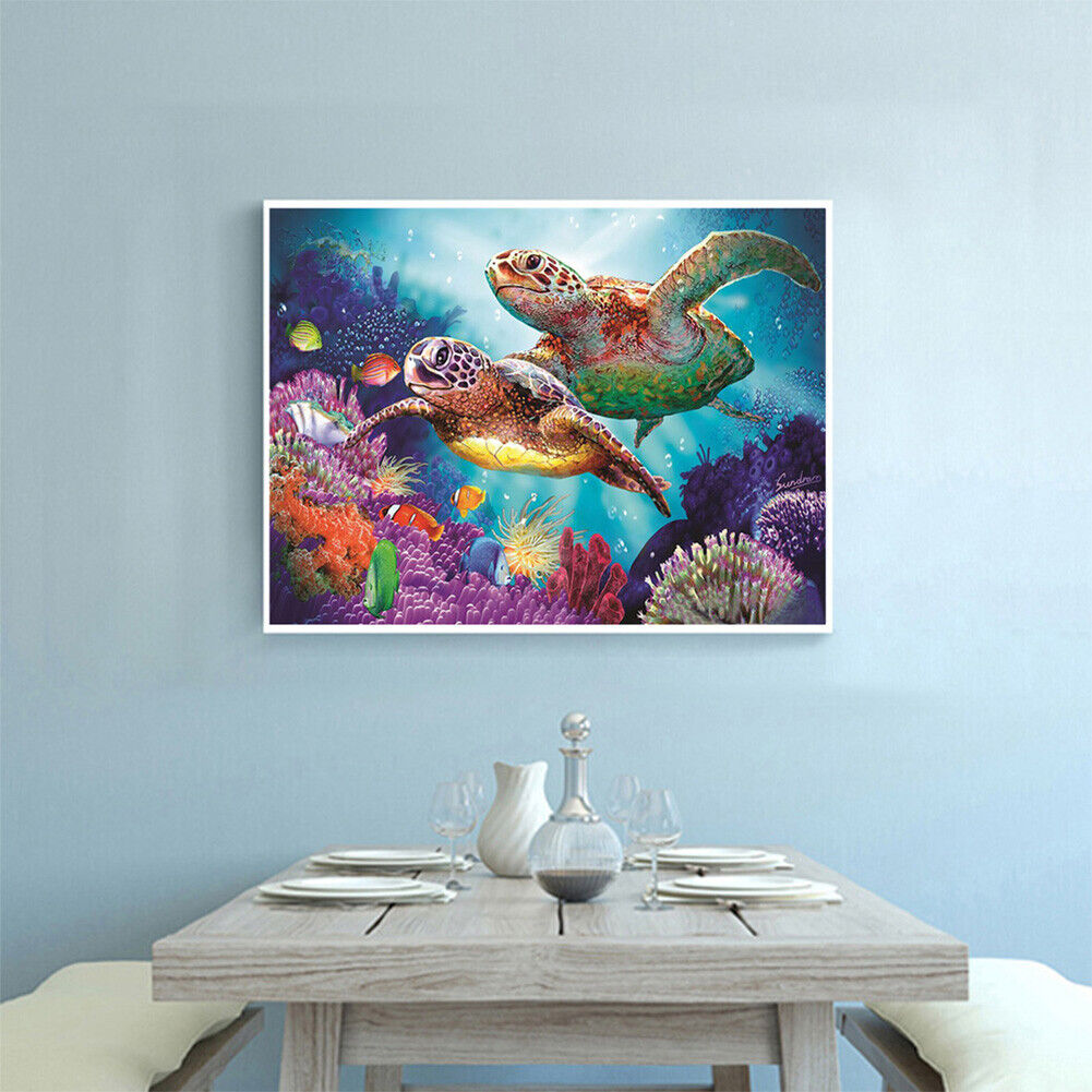 Diamond Painting DIY 5D Turtles Sea Embroidery Cross Stitch Mosaic Decor