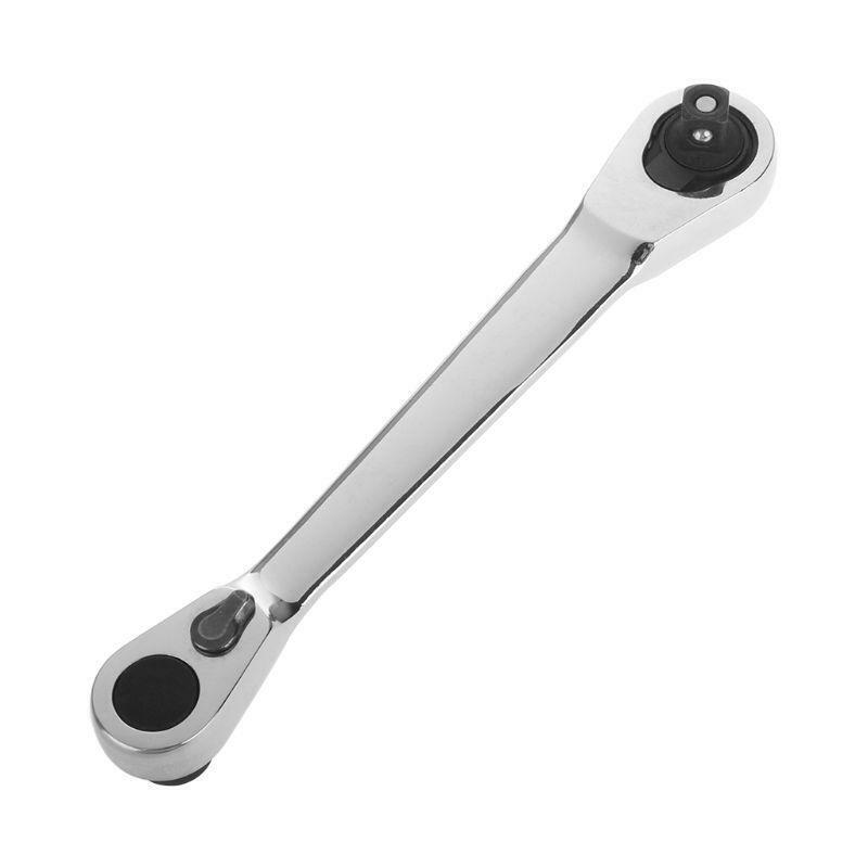 1/4" Dual Head Square Ratchet Socket Wrench Hex Bit Driver Screwdriver 72-Tooth