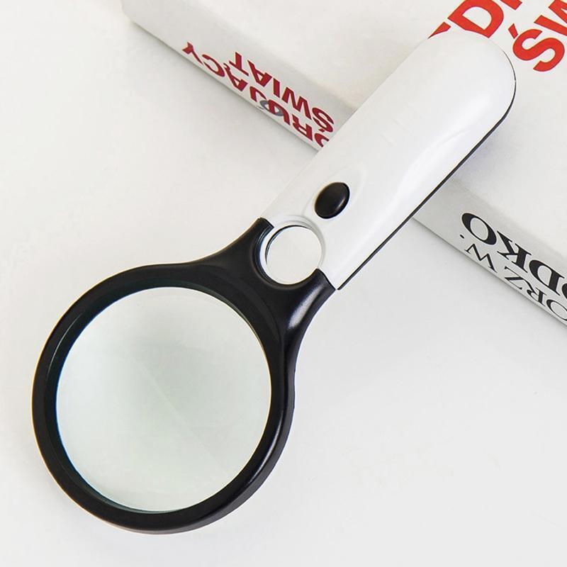 Magnifying Glass with Light 3X 45X Handheld Large Magnifying Glass 3 LED Lighted
