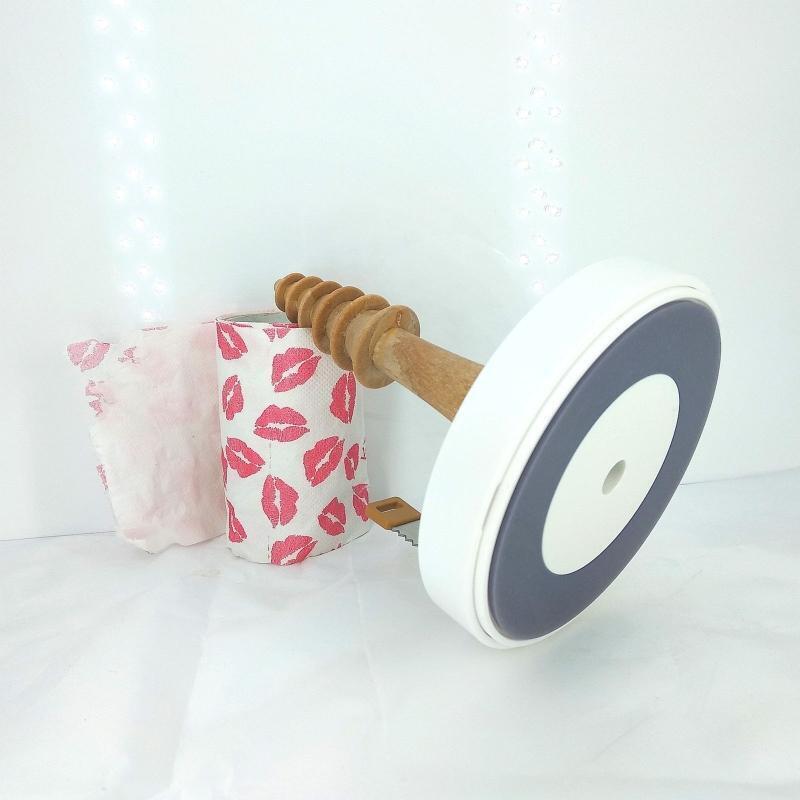 Roll Paper Towel Holder Stainless Steel Gear Blade Tissue Stand Napkin Shelf