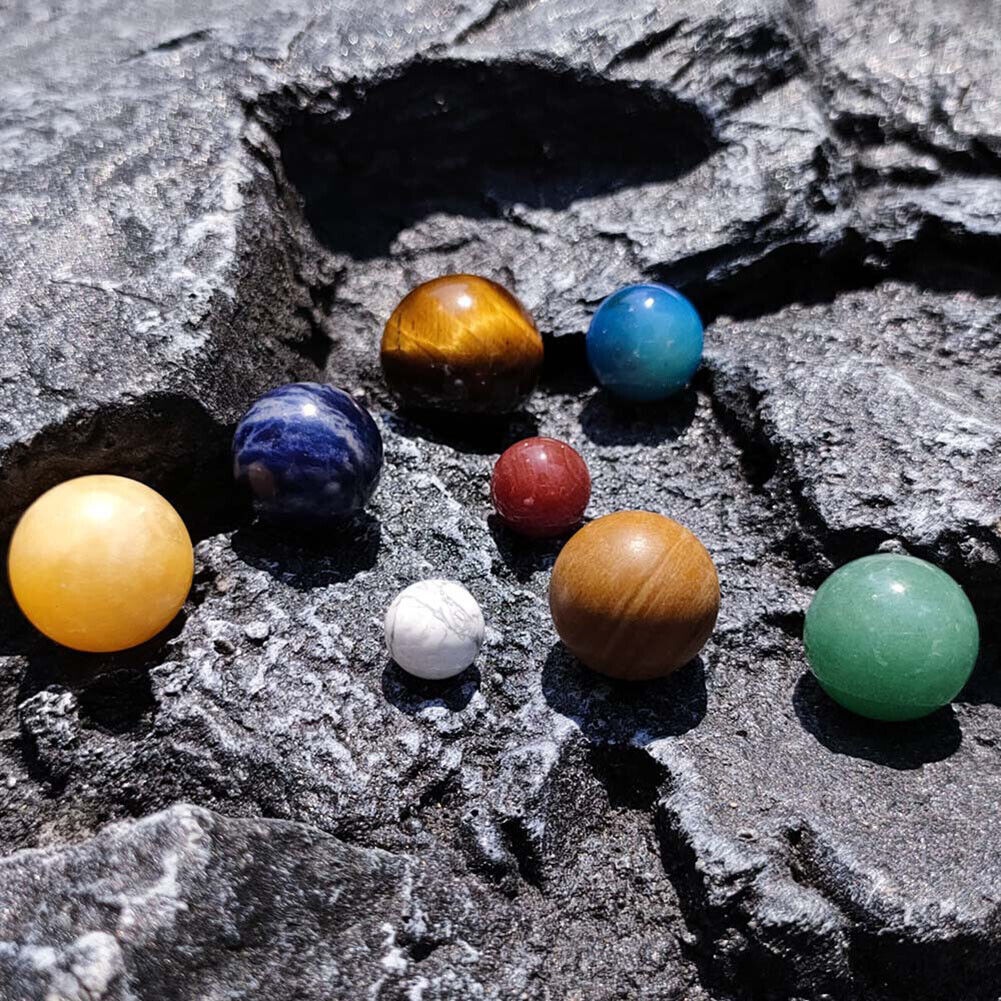 Crystal Solar System Eight Planet Balls Gem Collection Home Decor Ornament