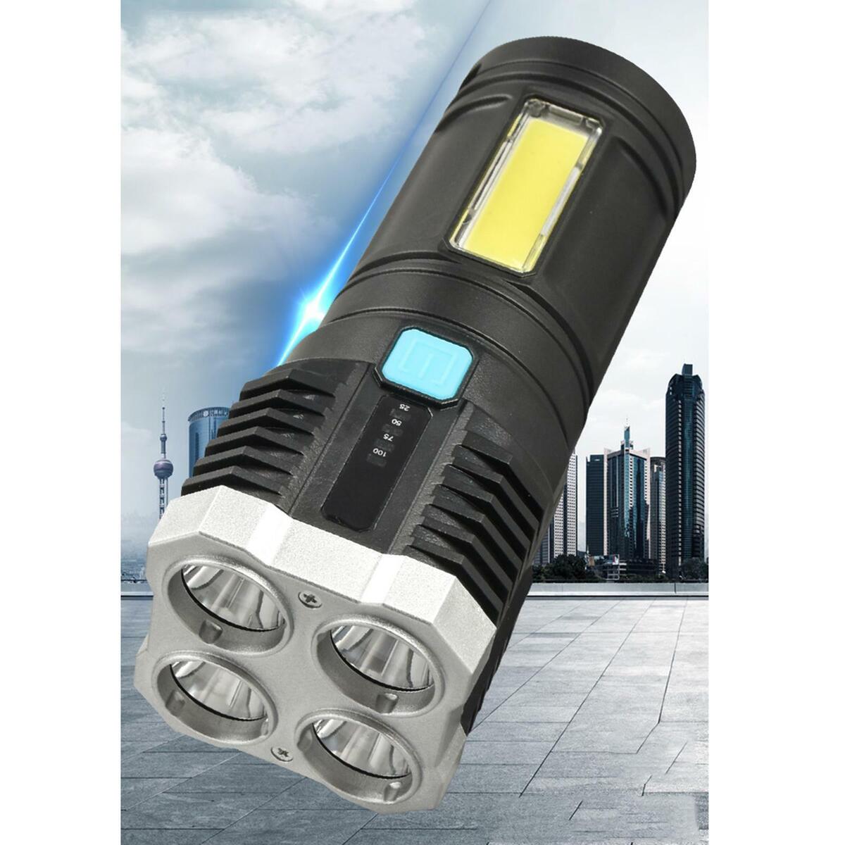 LED Flashlight USB Handheld Torch Outdoor Emergency Gear Hiking