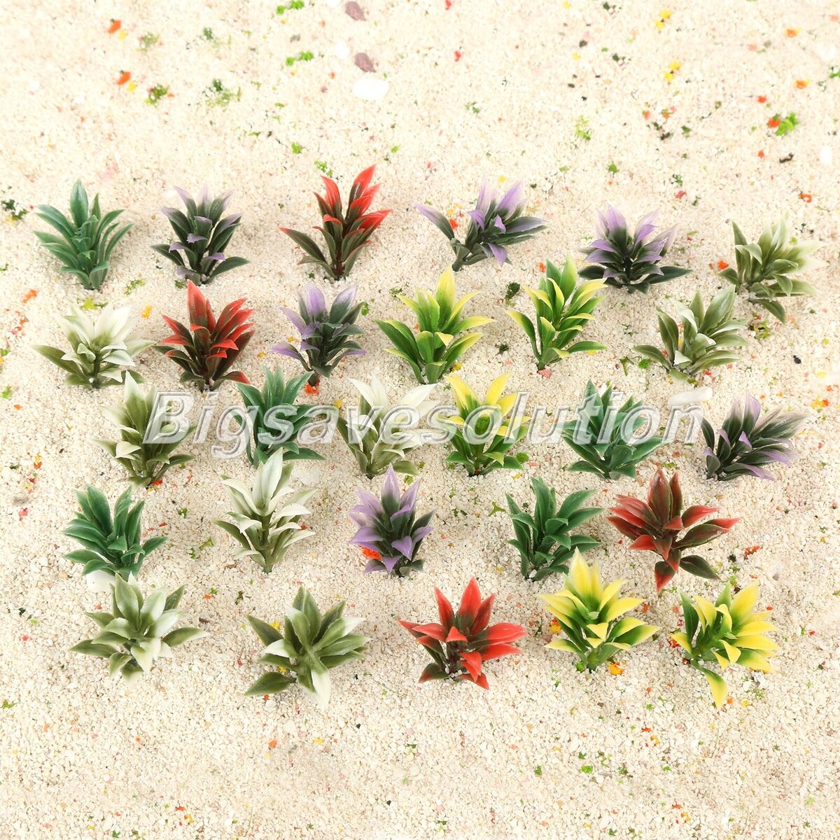 100pc Plastic Flowering Plants Landscape Railway Layout Scene 4cm Scale 1:100 HQ