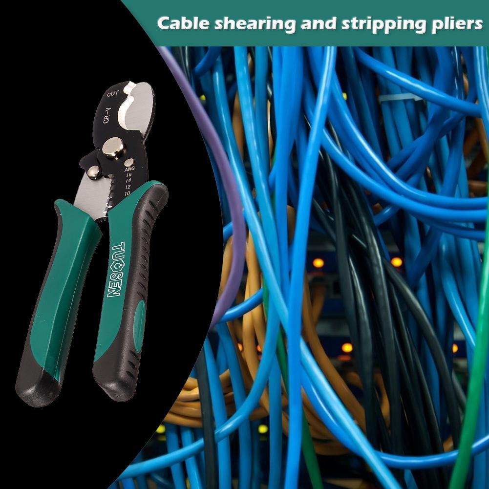 TUOSEN 8 inch Wire Stripper Cable Cutting Scissors Stripping Pliers Cutter