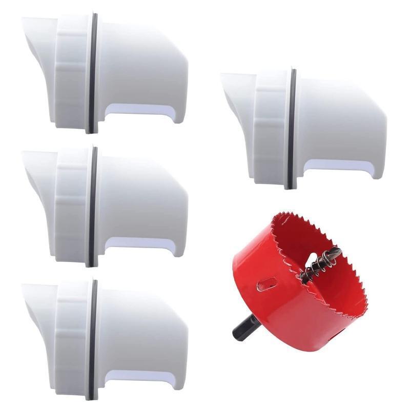 Rain Proof Poultry Feeder Port Gravity Feed Kit for Buckets Barrels Boxes DIY