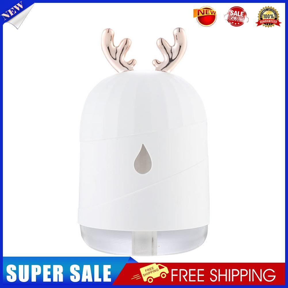 Cute Antlers Humidifier USB Mini Mute Aroma Essential Oil Diffuser (White)