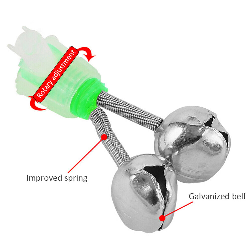 10pcs Fishing Bite Alarms Rod Clamp Tip Clip Bells Ring Carp Fishing Tackle