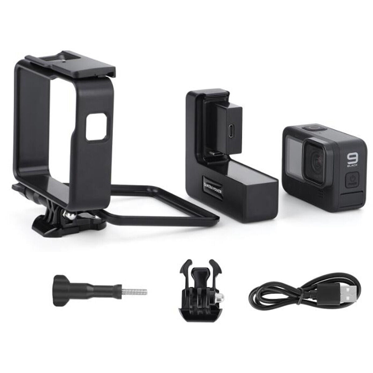 Side Power Bank Battery Protective Frame Case Parts for GoPro hero9 Accessories