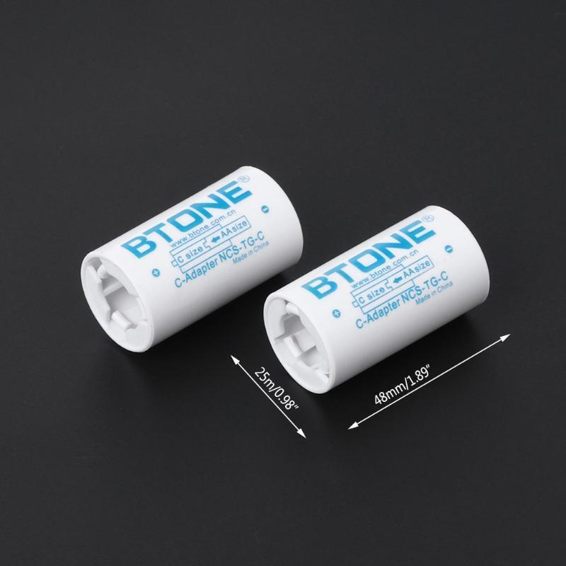 AA To C Size Battery Converter Case Adaptor Holder Spacer Switcher Shell Cover