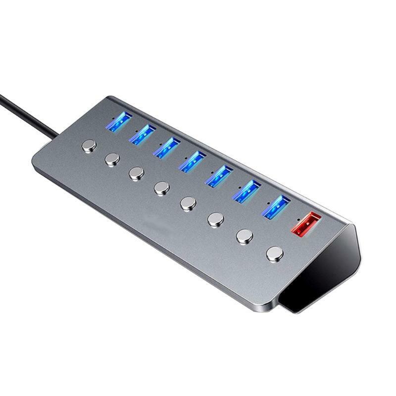 Fast Data Transfer USB Splitter 7-port USB 3.0 Hub with 1 Charging Port