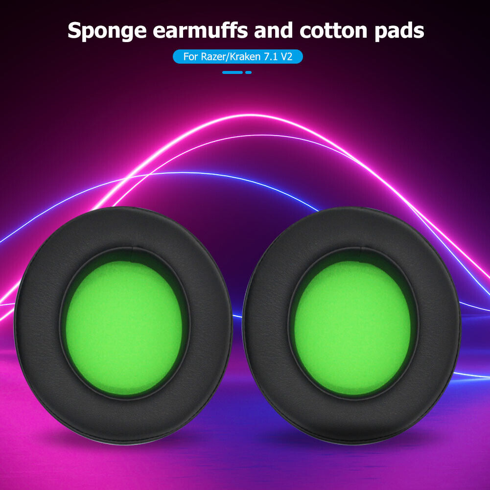 2x Leather Foam Gaming Headset Replacement Ear Pads for Razer Kraken 7.1 V2