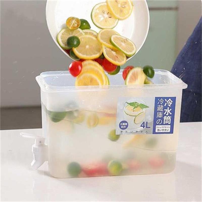 Large Capacity Portable PP Cold Kettle Fruit Teapot Lemonade Bucket PP Material