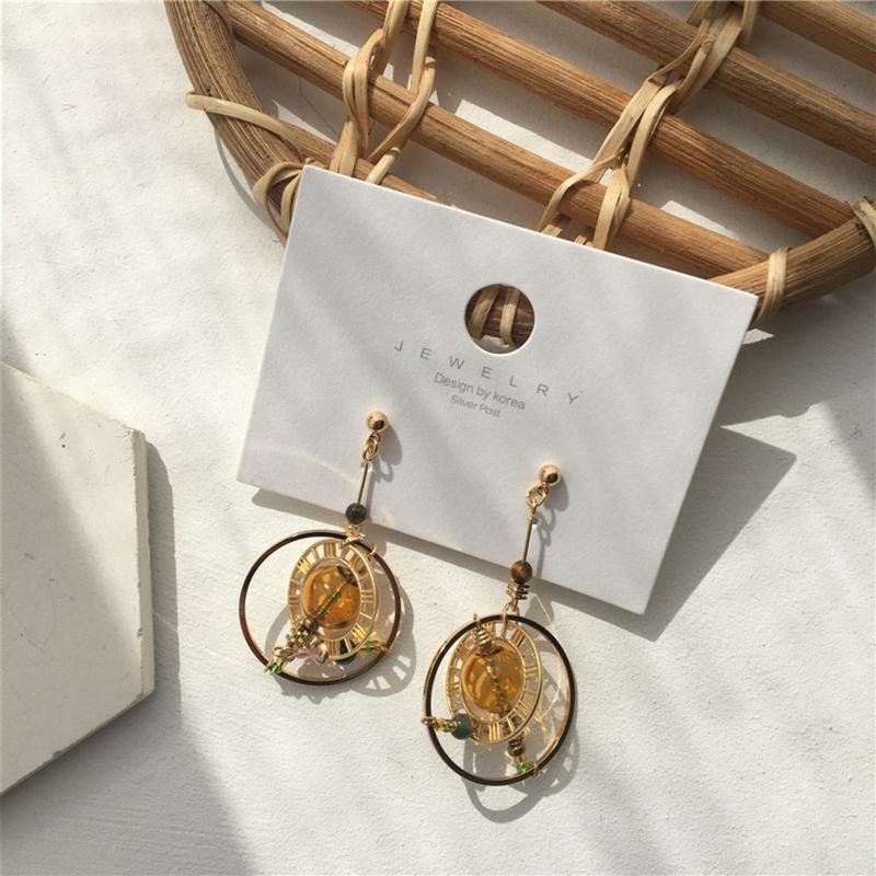 Fashionable Unique  Glass Ball Planet  Earrings Set for Girls Women Gift