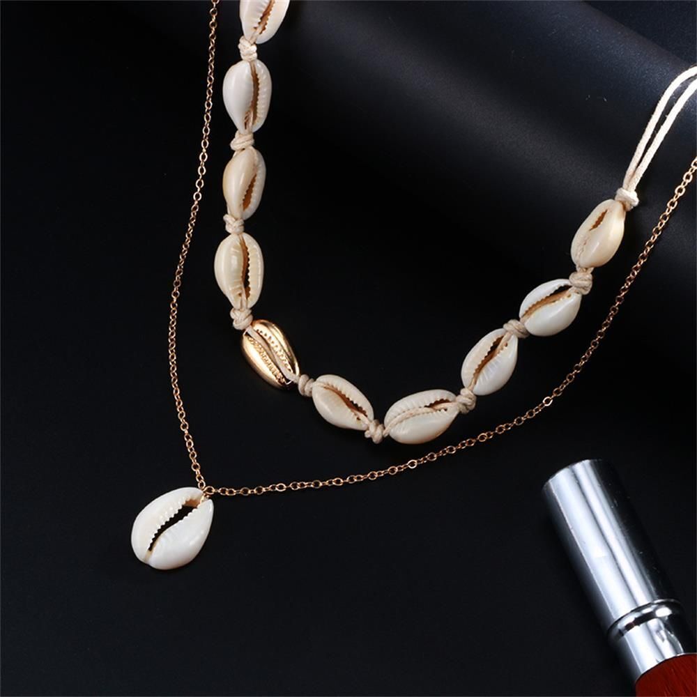 Choker Cowry Seashell Pendant Multilayer Shell Necklace Bohemian Beach Jewelry