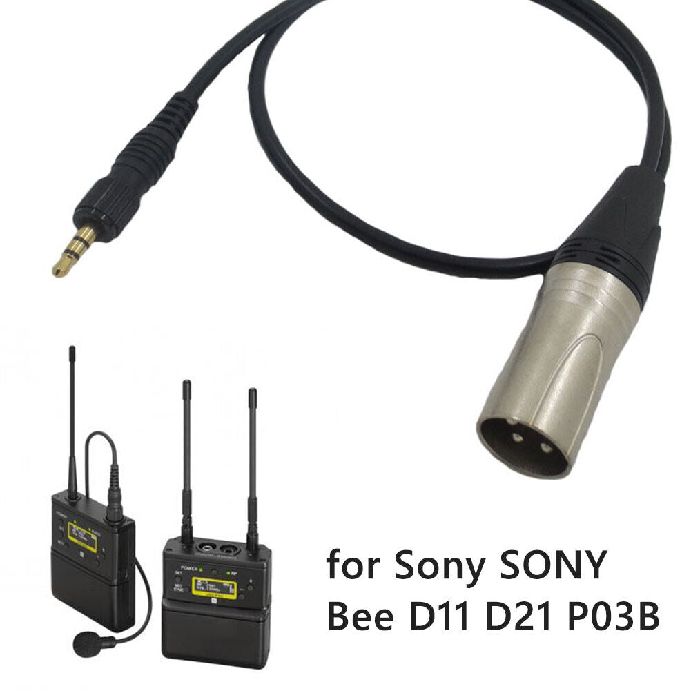 3.5mm Audio Cable XLR 3 Pin for Sony UWP D11 D21 Microphone Sound Recording