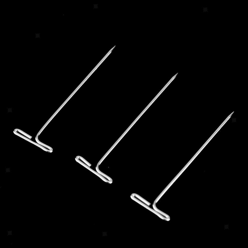 100 Pieces Stainless Steel Styling T Needle  for Fixing Wigs Dress
